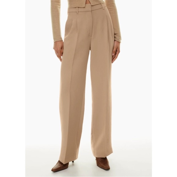 NWT Aritzia Wilfred Effortless Pants In Gold Caramel Size 2 Regular - Picture 1 of 8